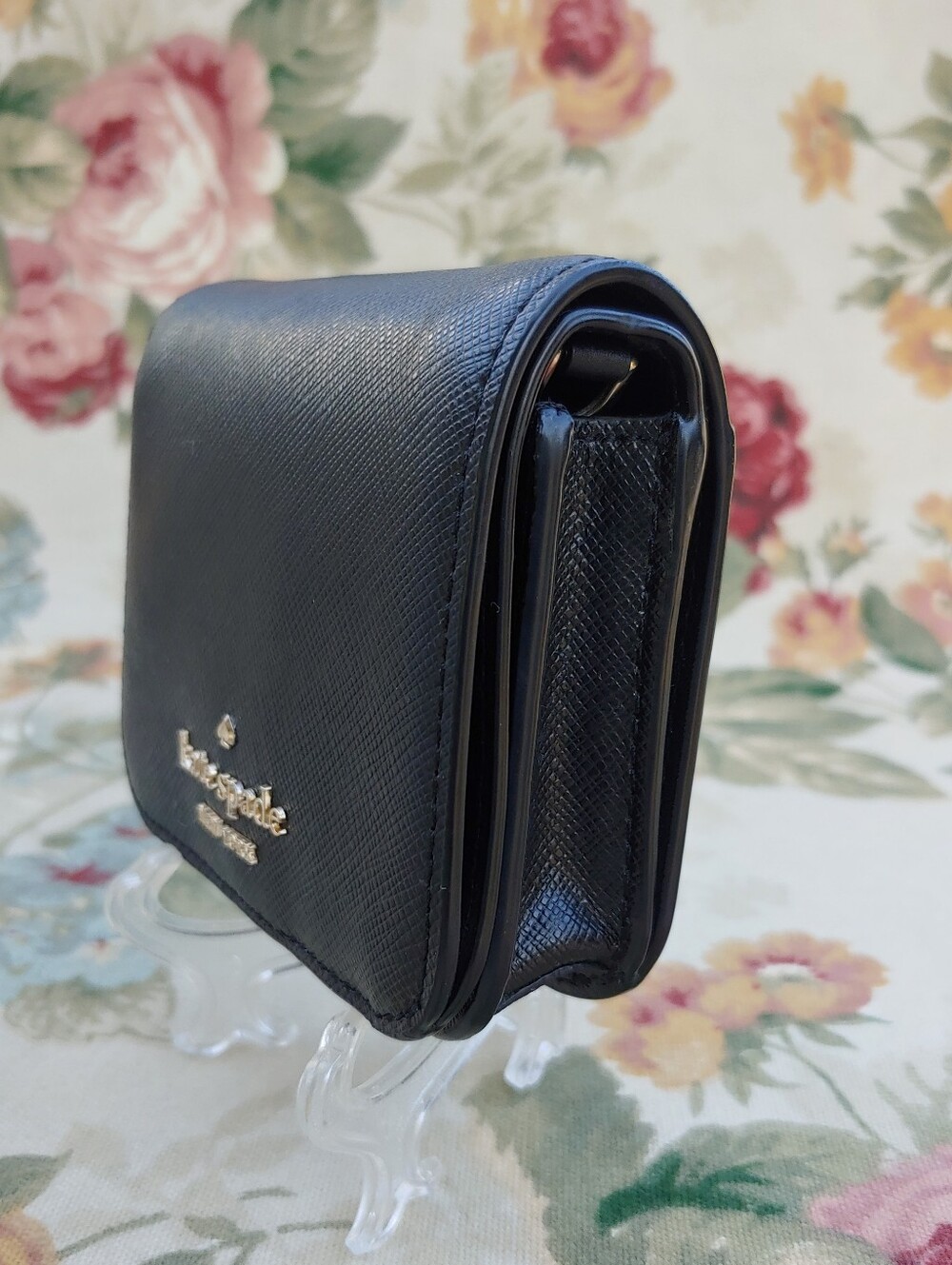 kate spade New York Black Saffiano Leather Compact Wallet - Picture 12 of 15